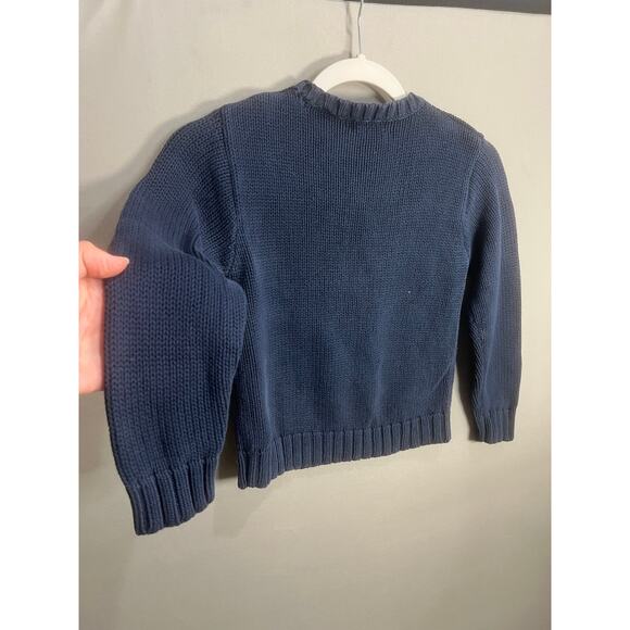 Vintage Unisex Kids Polo Ralph Lauren Navy American Flag Sweater Sz Small 6 - Picture 10 of 16